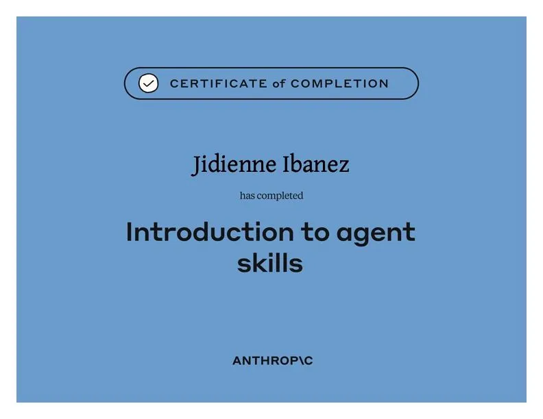 Introduction to Agent Skills certificate