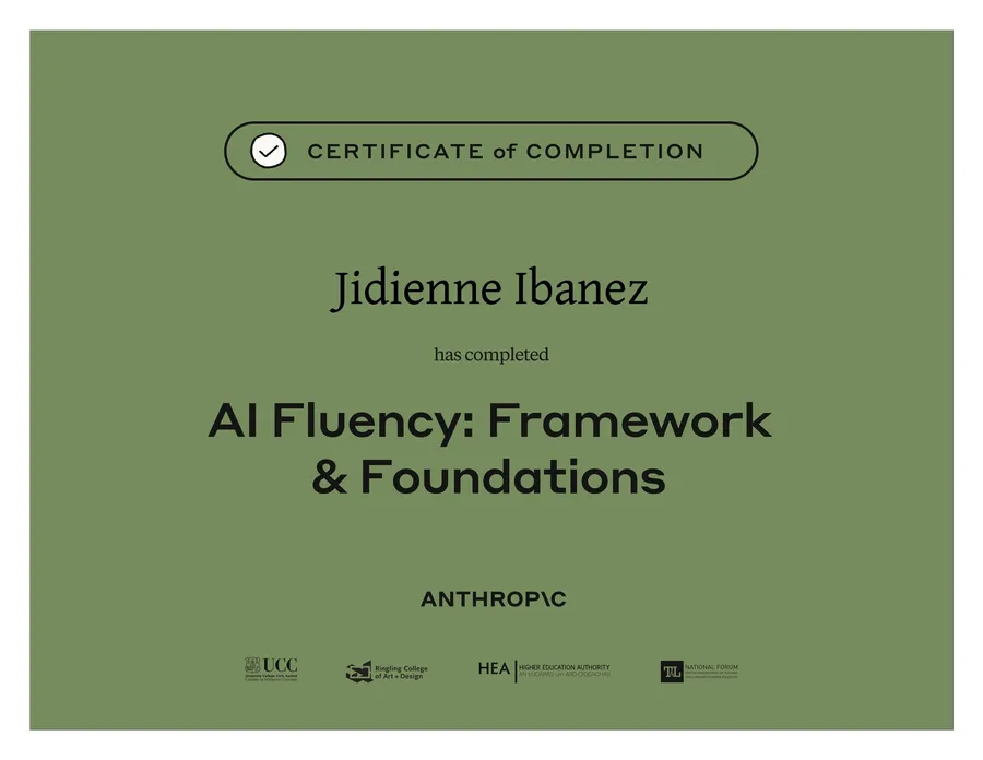 AI Fluency: Framework & Foundations certificate