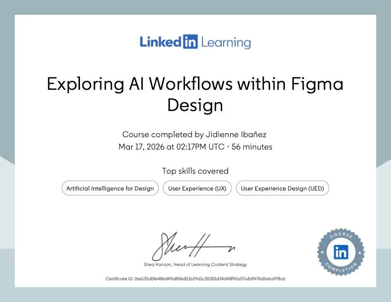 Exploring AI Workflows within Figma Design certificate