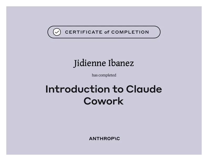 Introduction to Claude Cowork certificate
